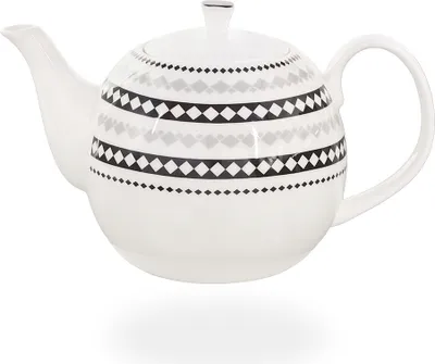 Produktbild von Buchensee Teekanne 1,5 liter aus Porzellan, Rautendeko, Fine Bone China