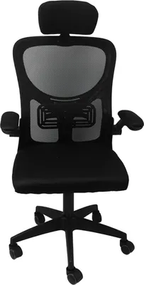 Produktbild von Bürostuhl Mesh High Back Desk Chair mit Lendenwirbelstütze 3D Kopfstütze 90 Grad drehbare Armlehnen Räder Bequemer Gaming Stuhl Schwarz