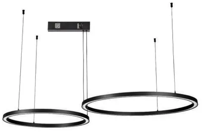 Image de Immax NEO FINO NEW Smart, suspension à 2 anneaux, 60+80 cm, 93 W, noir, Zigbee 3.0