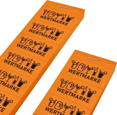 Produktbild von CombiCraft Wertmarken Block auf 10er Streifen 'Universell' in Orange - 1000 Abrisse