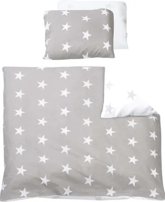 Produktbild von roba Wiegenbettwäsche 2-tlg, Wiegenset 'Little Stars', Baby Bettwäsche 80x80cm, 100% Baumwolle