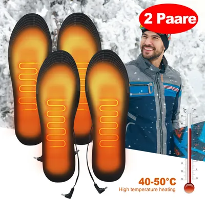 Produktbild von 2 Paar Beheizbare Einlegesohlen Sohlenwärmer Heated Insoles Beheizte Innensohle, mit USB-Schnittstelle Größe: 41-45 zuschneidbar