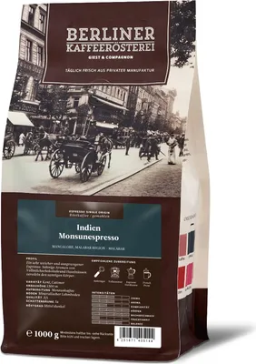Produktbild von Berliner Kaffeerösterei - Indien Monsunespresso (1000g / Siebträger)