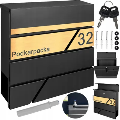 Obrázek produktu pro Poštovní Schránka Na Korespondenci S Číslem, Laminát, Brušená Ocel