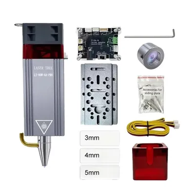 Immagine prodotto di Modulo laser Laserboom 10W, potenza ottica, testa laser con supporto ad aria, LT-80W-AA-PRO-KIT, 24V