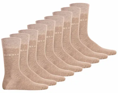 Produktbild von bugatti Herren Socken, 9er Pack - Socks Soft Baumwolle Uni Basic Beige 43-46