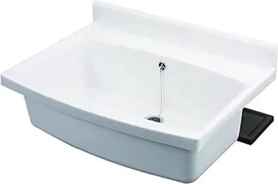 Produktbild von Große Wanne mit Überlauf - weiß anthrazit - großes Modell Waschbecken