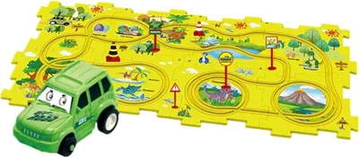 Produktbild von 15er Set Puzzle-Schienenbahn Rennbahn, Autobahn Rennstrecke - ZOOMSTER Dinosaurier