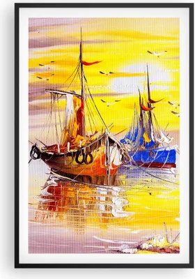 Produktbild von Gerahmtes Poster - Schwarzer Rahmen - Boote Sonne Meer Reisen - 61x91,5 cm - Wand Bild - Wanddeko - Wandbilder - Wandposter - Bilderrahmen - Bilder - Kunstdruck - Wandbild - P2BPA61x91-2882