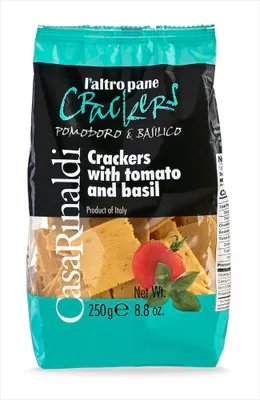 Image de Casa Rinaldi Crackers italiens à la tomate et au basilic 250g