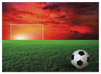 Produktbild von Wallario Duschmatte Antirutschmatte Badmatte Fußmatte Fußball - Fußballfeld bei Sonnenuntergang, Größe ca. 90 x 65 cm