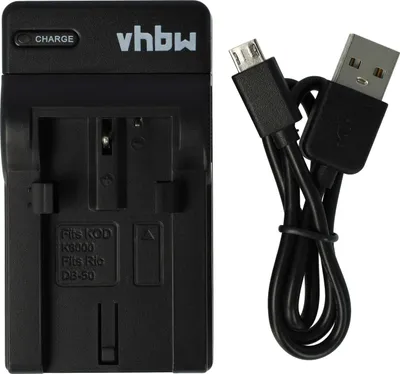 Produktbild von vhbw USB-C Ladegerät kompatibel mit Ricoh Caplio R-1, RZ1, R2, R1S, R1 Kamera - Ladeschale + USB-C Kabel Ladeanzeige