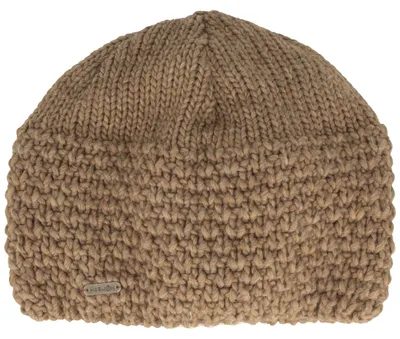 McBurn feine gestrickte Rollrandmütze mit Wollanteil in beige