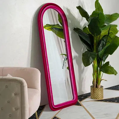 Produktbild von Dmora Spiegel Bondone 60x160h cm Rosa, Stoffrahmen
