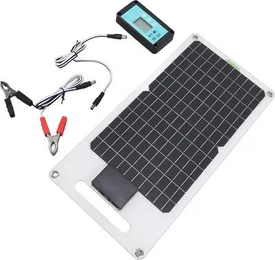 Zdjęcie produktu dla 100A 12V 24V Solar Charge Controller 50W Monokrystaliczny krzemowy panel słoneczny z podwójnym portem wyjściowym USB TYP C DC do telefonu RVs Kamera bezpieczeństwa