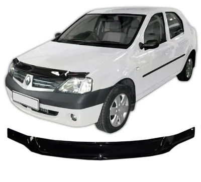 Produktbild von SCOUTT | Motorhaube Windabweiser Insekten Steinschlagschutz Für Dacia Logan 2006-2009, Aerodynamisch, Einfache Montage, Getönt, Spezielle Halterungen Für Die Haube (Ohne Bohren)