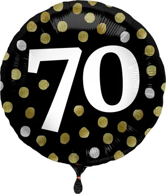 Produktbild von Folienballon Zahl 70 Glänzend schwarz 45cm
