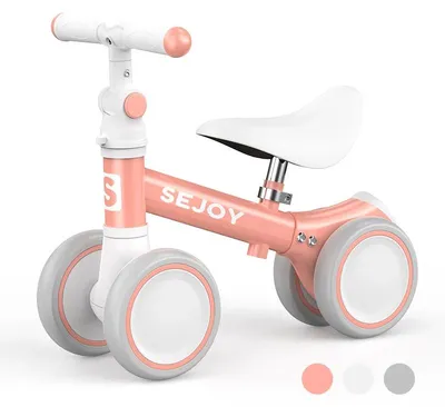 Produktbild von Laufrad für Kinder - Pedalloses vierrädriges Rutschfahrzeug - 3–6 Jahre - Leicht - Gummiräder - Rosa