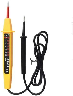 Obrázok produktu pre 8-v-1 testovací prístroj – multifunkčné zariadenie na testovanie elektrických obvodov v automobiloch – 6–380 V – AC/DC – s LED indikátorom