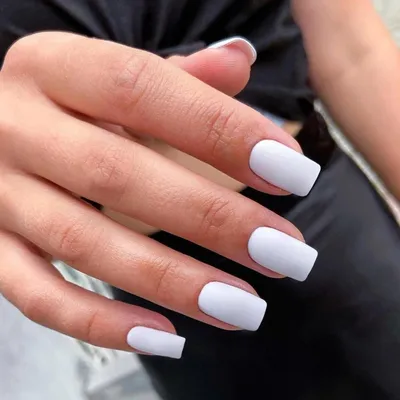 Image de Ongles factices carrés, finition mate, couleur blanche, 24 pièces, modèles courts en gel transparent, style ballerine