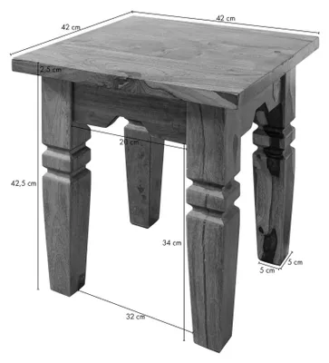 Immagine prodotto di MASSIVMOEBEL24 | sgabello in legno di Acacia 42x42x45 miele dorato laccato OXFORD #0601