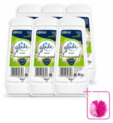 Imagen del producto de 6 unidades de ambientador en gel Glade, aroma "Maiglöckchen" (campanilla), 150 g, pack económico