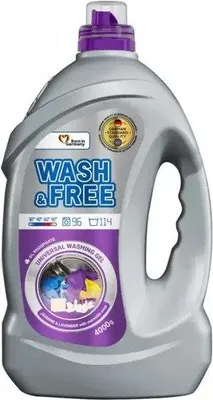 Obrázek produktu pro Univerzální prací gel WASH&FREE jasmín a levandule s marseillským mýdlem 4 l