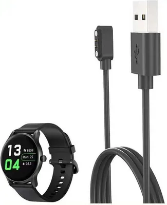 Produktbild von SYSTEM-S USB 2.0 Kabel 100 cm Ladekabel für Xiaomi Haylou GS LS09A Smartwatch in Schwarz