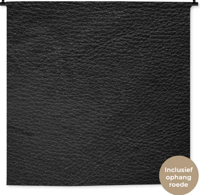 Produktbild von MuchoWow® Wandteppich Wandbehang Leder - Lederoptik - Schwarz - Grau 120x120 cm Tapisserie Dekoration Wandtuch - Modern - Baumwollgewebe