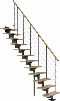 Produktbild von Dolle Mittelholmtreppe Boston 228-300cm Geschosshöhe Geradelaufend in Eiche/Anthrazit