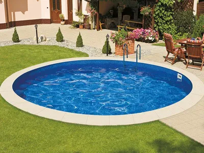 Obrázok produktu pre Bazén s oceľovou stenou IBIZA, Ø 420 cm, hĺbka 120 cm, zapustený bazén, bez vložky, bez filtračného systému