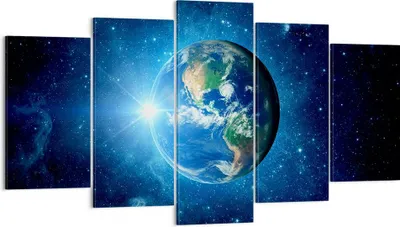 Produktbild von Bild auf Leinwand - Leinwandbild - Erde Universum Sterne Galaxie - 160x85cm - Wand Bild - Wanddeko - Leinwanddruck - Bilder - Kunstdruck - Wanddekoration - Leinwand bilder - Wandkunst - EA160x85-2943