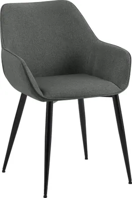 Produktbild von CLP Esszimmerstuhl Luena mit Rückenlehne gepolstert bis 150 kg belastbar dunkelgrau Material Stoff