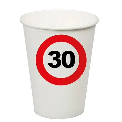 Produktbild von Pappbecher Verkehrsschild 30 250ml/8Stk.