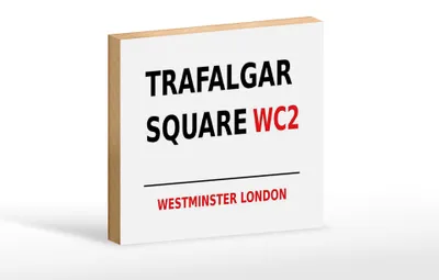 Produktbild von Holzschild London 18x12cm Westminster Trafalgar Square WC2