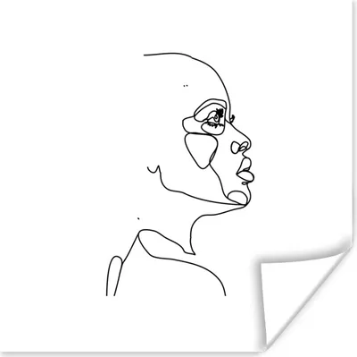 Produktbild von MuchoWow® Poster Frau - Strichzeichnung - Weiß 75x75 cm - Wand Dekoration