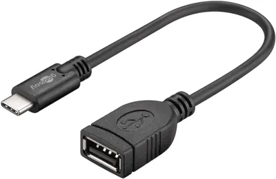 Produktbild von Goobay 55470, 0,2 m, USB C, USB A, USB 2.0, 0,48 Gbit/s, Schwarz