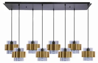 Zdjęcie produktu dla Żyrandol Spiega czarny-dymiony-złoty 8xE27x60W metal wym:110x106x32cm IP20 Candellux