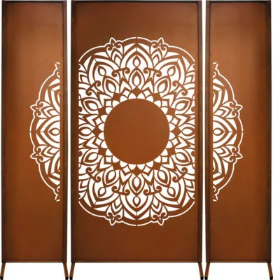 Produktbild von Edelrost Sichtschutzwand Mandala, 3-teilig