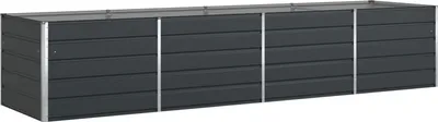 Image de Bac à plantes vidaXL, anthracite, 385 x 100 x 75 cm, acier galvanisé