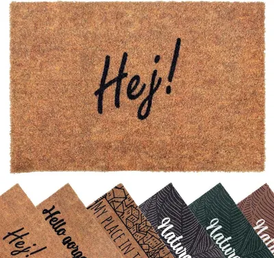 Produktbild von Primaflor Schmutzfangmatte COUNTRY - HEJ - 40x60cm - Fußmatte mit rutschfestem Vinyl-Rücken - 7mm dicke Gummimatte