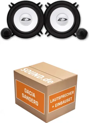 Produktbild von Lautsprecher Boxen Einbaupaket vorne Alpine SXE-1350S passend für Dacia Sandero 1. Generation | 250W Power 2x Hochtöner 2x Frequenzweiche