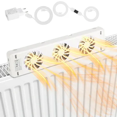 Produktbild von Clanmacy Heizkörperverstärker Erweiterungsset Heizkörper booster lüfter ventilator Heizkörper Mono-Set