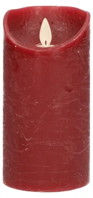 Produktbild von Anna's Collection Stumpfe Led-Kerze - bordeauxrot - 15 x D7,5 cm
