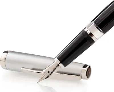 Produktbild von Cleo Skribent Classic Metall Kolben-Füllfederhalter, schwarz, M-Feder