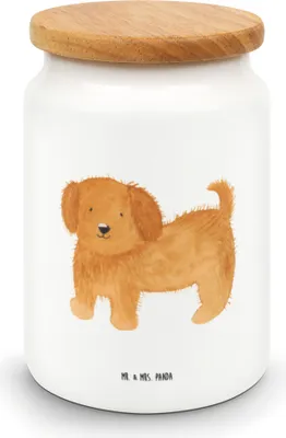 Produktbild von Mr. & Mrs. Panda Dose Hund Flauschig - Weiß - Geschenk, Vorratsbehälter, Sprüche, Teedose, Kaffeedose, aufbewahrungsbehälter, Süß, Niedlich, Hunde, Keksdose