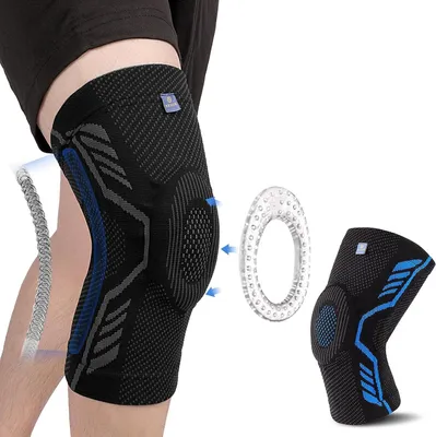 Produktbild von Gecomprimeerde kniesteun mit Patellagelpads und Federseitenstabilisatoren für Männer und Damen - Kniebrace für Meniscusscheuren, Arthritis, Bandverletzungen ACL MCL