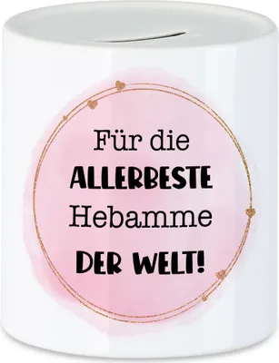 Produktbild von Für die allerbeste Hebamme der Welt Spardose Dankeschön Geschenk Geburtstag Weihnachten