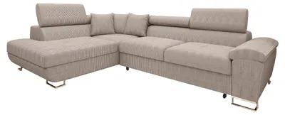 Produktbild von MIRJAN24 Ecksofa Cotere Cord, L-Form Eckcouch mit Schlaffunktion und Bettkasten (Farbe: Poso 03, Seite: Links)