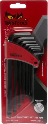 Produktbild von TengTools 7-tlg Winkelschraubendrehersatz 2,5 mm 3 mm 4 mm 5 mm 6 mm 8 mm 10 mm 109550103
